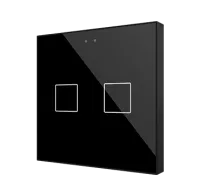 Zennio ZVIF2VTA Выключатель сенсорный KNX Flat 2, версия vT, 2-кнопочный, LED индикация, 2хAI/DI, цвет: черный