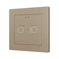 Zennio ZVITR55X2C Tecla RGB 55 X2. PC-ABS Емкостный сенсорный переключатель с RGB-подсветкой (55 x 55 мм), 2 кнопки, шампань