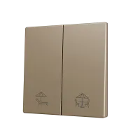Zennio ZS70CSOFT22CC ZS70, Накладка для двух кнопок KNX Soft 70x70 мм, Наклон вниз, Шампанское, На заказ