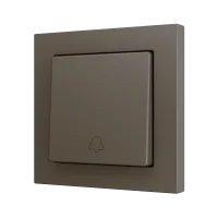 Zennio ZS551PB1DM ZS55, Простая мягкая кнопка для 1 двоичного входа 55x55 мм – Значок дверного звонка, Мокко