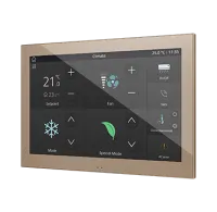 Zennio ZVIZ100C Емкостная сенсорная панель с 3,5-дюймовым дисплеем и датчиком влажности Z100, цвет: шампань