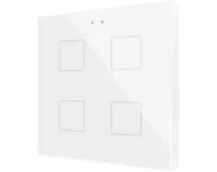 Zennio ZVIFR4W Flat RGB 4. Емкостный сенсорный переключатель с RGB-подсветкой Flat RGB, 4 кнопки, белый