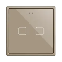 Zennio ZVIF70X2C Flat 70 X2. Стеклянная емкостная кнопка 70x70 - 2 кнопки - ,цвет: шампанское (рама ZS70 не входит в комплект)