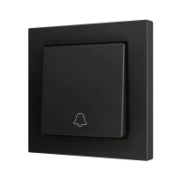 Zennio ZS551PB1DA ZS55, Простая мягкая кнопка для 1 двоичного входа 55x55 мм – Значок дверного звонка, Антрацит