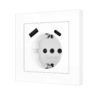 Zennio ZSISC2US Розетка Schuko ZS55, 16A (230В), встроенные разъемы USB C и USB A