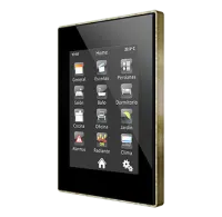 Zennio ZVI-Z41PRO-AB Сенсорная панель KNX Z41 PRO, емкостной ЖК дисплей 4.1’’ (3:4), цвет: черный, алюминиевая рамка под  латунь