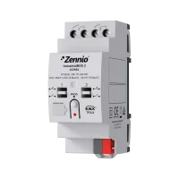 Zennio ZIOINB2 IndustrialBOX 2. Промышленный привод с 2 выходами (20 А, 200 мкФ), механическое ручное управление и KNX Secure