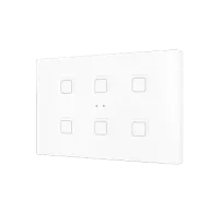 Zennio ZVIF6VTGW Выключатель сенсорный KNX Flat 6, версия vT, 6-кнопочный, LED индикация, 2хAI/DI, цвет: глянцевый белый