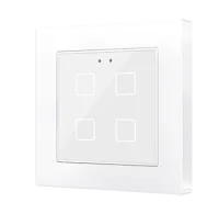 Zennio ZVIF55X4VTGW Выключатель сенсорный KNX Flat 55 X4, версия vT,  4-кнопочный, цвет: глянцевый белый