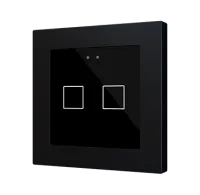 Zennio ZVIFR55X2A Flat RGB 55 X2. Емкостный сенсорный переключатель с RGB-подсветкой (55 x 55 мм), 2 кнопки, антрацит