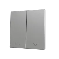 Zennio ZS70CSOFT22SHS ZS70, Крышка для двух кнопок KNX Soft 70x70 мм, Наклон вниз, Значок затвора, Серебристый