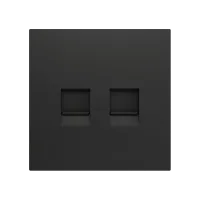 Zennio ZS70C245A ZS70, Декоративная накладка для разъема RJ45 70x70 мм, 2 вставки, цвет антрацит