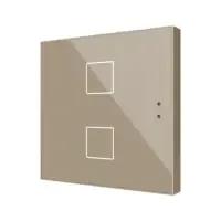 Zennio ZVIF2V2C Flat 2 v2. Стеклянная емкостная кнопка с датчиком температуры - 2 кнопки - ,цвет: шампанское