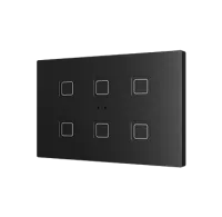 Zennio ZVIF6VTA Выключатель сенсорный KNX Flat 6, версия vT, 6-кнопочный, LED индикация, 2хAI/DI, цвет: черный