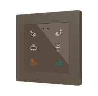 Zennio ZVIFR55X6M Сенсорный выключатель Flat RGB 55 X6, под рамку 55x55 мм, мокко
