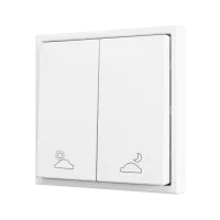 Zennio ZS702PB2MWC ZS70, Двойная мягкая кнопка для 2 бинарных входов 70x70 мм – Матовый белый – На заказ