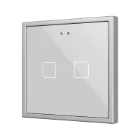 Zennio ZVIFR70X2S Выключатель сенсорный KNX Flat RGB 70 X2, 2 кнопки, 70x70, серебро
