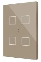 Zennio ZVIFXLX4C Flat XL X4. Стеклянная емкостная кнопка - 4 кнопки - ,цвет: шампанское
