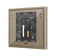 Zennio ZVIZ28C З28. Емкостная сенсорная панель (дисплей 2,8 дюйма) для рамок 70x70 - Шампанское (рамка в комплект не входит)