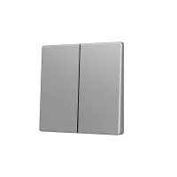 Zennio ZS55CSOFT22S ZS55, Крышка для двойной мягкой кнопки KNX 55x55 мм, Наклон вниз, Серебристый