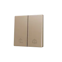 Zennio ZS55CSOFT22CC ZS55, Накладка для двух кнопок KNX Soft 55x55 мм, Наклон вниз, Шампанское, На заказ