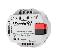 Zennio ZIOIB24VT Многофункциональный привод для скрытого монтажа с 2 выходами (16 А-нагрузка) и 4 аналого-цифровыми входами inBOX 24 vT