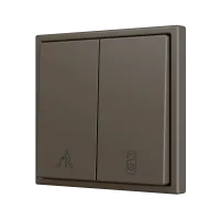 Zennio ZS702PB2MC ZS70, Двойная мягкая кнопка для 2 бинарных входов 70x70 мм – Мокко – На заказ
