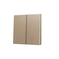 Zennio ZS55CSOFT22SHC ZS55, Крышка для двойной мягкой кнопки KNX 55x55 мм, Наклон вниз, Значок затвора, Шампанское