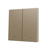 Zennio ZS70CSOFT22SHC ZS70, Крышка для двух кнопок KNX Soft 70x70 мм, Наклон вниз, Значок затвора, Шампанское