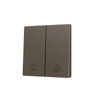 Zennio ZS55CSOFT22MC ZS55, Накладка для двух кнопок KNX Soft 55x55 мм, Наклон вниз, Мокко, На заказ