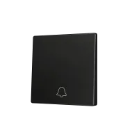 Zennio ZS55CSOFT11DA ZS55, Накладка для простой мягкой кнопки KNX 55x55 мм, Наклон вниз, Значок дверного звонка, Антрацит,
