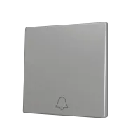 Zennio ZS70CSOFT11DS ZS70, Накладка для кнопки Simple KNX Soft 70x70 мм, Наклон вниз, Значок дверного звонка, Серебристый