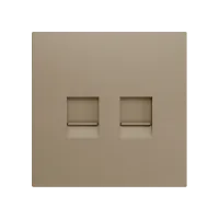 Zennio ZS70C245C ZS70, Декоративная накладка для разъема RJ45 70x70 мм, 2 вставки, цвет шампанского
