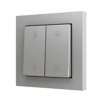 Zennio ZS552PB4SC ZS55, Двойная мягкая кнопка для 4 бинарных входов 55x55 мм – Серебристый – На заказ