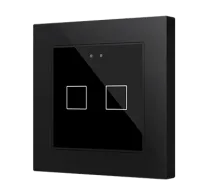 Zennio ZVIF55X2V2A Емкостный сенсорный выключатель с подсветкой (55 x 55 мм) Flat 55 X2v2, 2-кнопочный, цвет: черный
