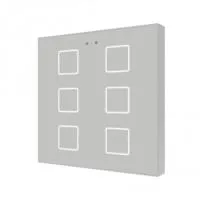 Zennio ZVIF6V2S Выключатель сенсорный KNX Flat 6 V2, 6-кнопочный, LED индикация, 2хAI/DI, цвет: Серебряный