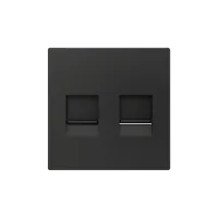 Zennio 830001305 ZS55, Декоративная накладка для разъема RJ45 55x55 мм, 2 вставки, Антрацит