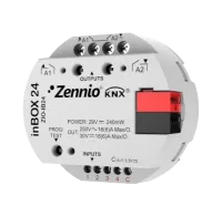 Zennio ZIO-IB24 InBOX 24/Многофункциональный привод KNX, 2 выхода 16A и 4 аналого-цифровых входов