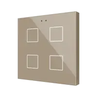 Zennio ZVIF4V2C Flat 4 v2. Стеклянная емкостная кнопка с датчиком температуры - 4 кнопки - ,цвет: шампанское