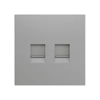 Zennio ZS70C245S ZS70, Декоративная накладка для разъема RJ45 70x70 мм, 2 вставки, цвет серебристый