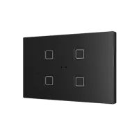 Zennio ZVITXLX4A Выключатель сенсорный KNX Tecla XL X4,  4-кнопочный,  PC-ABS пластик, цвет: черный
