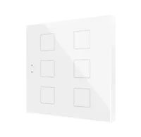Zennio ZVIF6V2W Выключатель сенсорный KNX Flat 6 V2, 6-кнопочный, LED индикация, 2хAI/DI, цвет: Белый, оттенок: Без оттенка