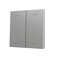 Zennio ZS70CSOFT24SHS ZS70, Крышка для двух кнопок KNX Soft 70x70 мм, Наклон вверх и вниз, Значок затвора, Серебристый