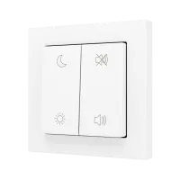 Zennio ZS552PB4MWC ZS55, Двойная мягкая кнопка для 4 бинарных входов 55x55 мм – Матовый белый – На заказ