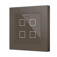 Zennio ZVIFR55X4M Плоская RGB 55 X4. Стеклянная емкостная кнопка 55x55, 4 кнопки, мокко (рамка ZS55 не входит в комплект)