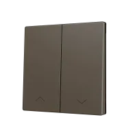 Zennio ZS70CSOFT22SHM ZS70, Крышка для двух кнопок KNX Soft 70x70 мм, Наклон вниз, Значок затвора, Мокко