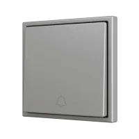 Zennio ZS701PB1DS ZS70, Простая мягкая кнопка для 1 двоичного входа 70x70 мм – Значок дверного звонка – Серебристый