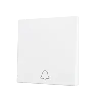 Zennio ZS70CSOFT11DMW ZS70, Накладка для кнопки Simple KNX Soft 70x70 мм, Наклон вниз, Значок дверного звонка, Матовый белый