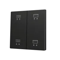 Zennio ZS70CSOFT24AC ZS70, Накладка для двух кнопок KNX Soft 70x70 мм, Наклон вверх и вниз, Антрацит, На заказ