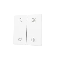 Zennio ZS55CSOFT24MWC ZS55, Накладка для двойной мягкой кнопки KNX 55x55 мм, Наклон вверх и вниз, Матовый белый, На заказ